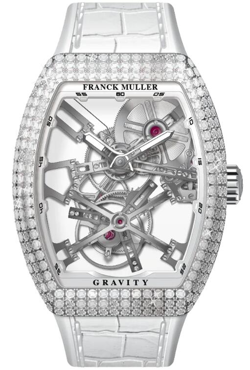 Best FRANCK MULLER Vanguard Gravity Skeleton Tourbillon Steel Diamond Case V 45 T GR CS SQT D (BC) (AC) (BLC.NR) Replica Watch